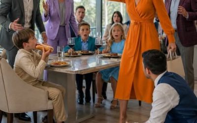 My brother gave my son a hotdog while his kids ate 0 steaks, and mom told me I should have packed food, so when the waiter returned, I stood up and made one announcement that silenced everyone…